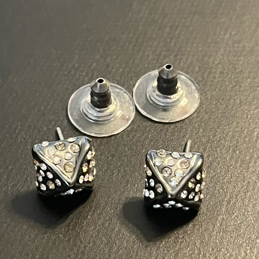 Alexis Bittar Crystal Encrusted Pyramid Earrings